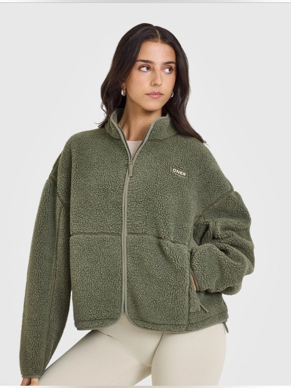 Oner Active Zip Through Fleece Jacket Alpine Green